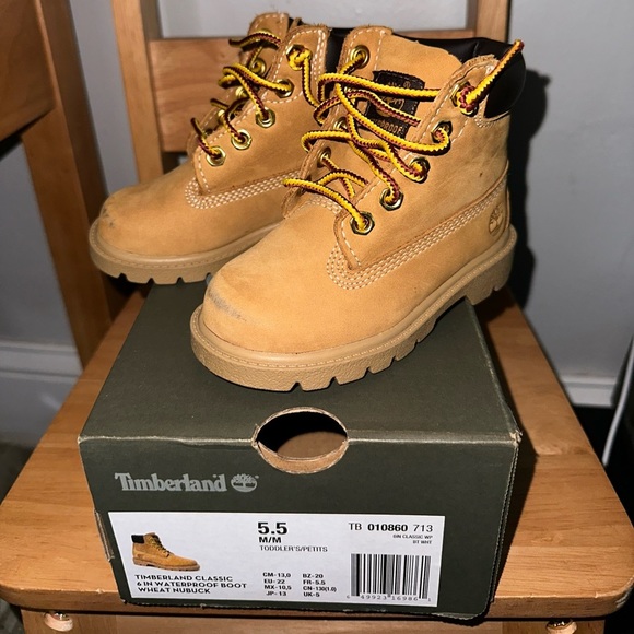 Kids Tan Boots with Yellow Laces - Picture 4 of 4